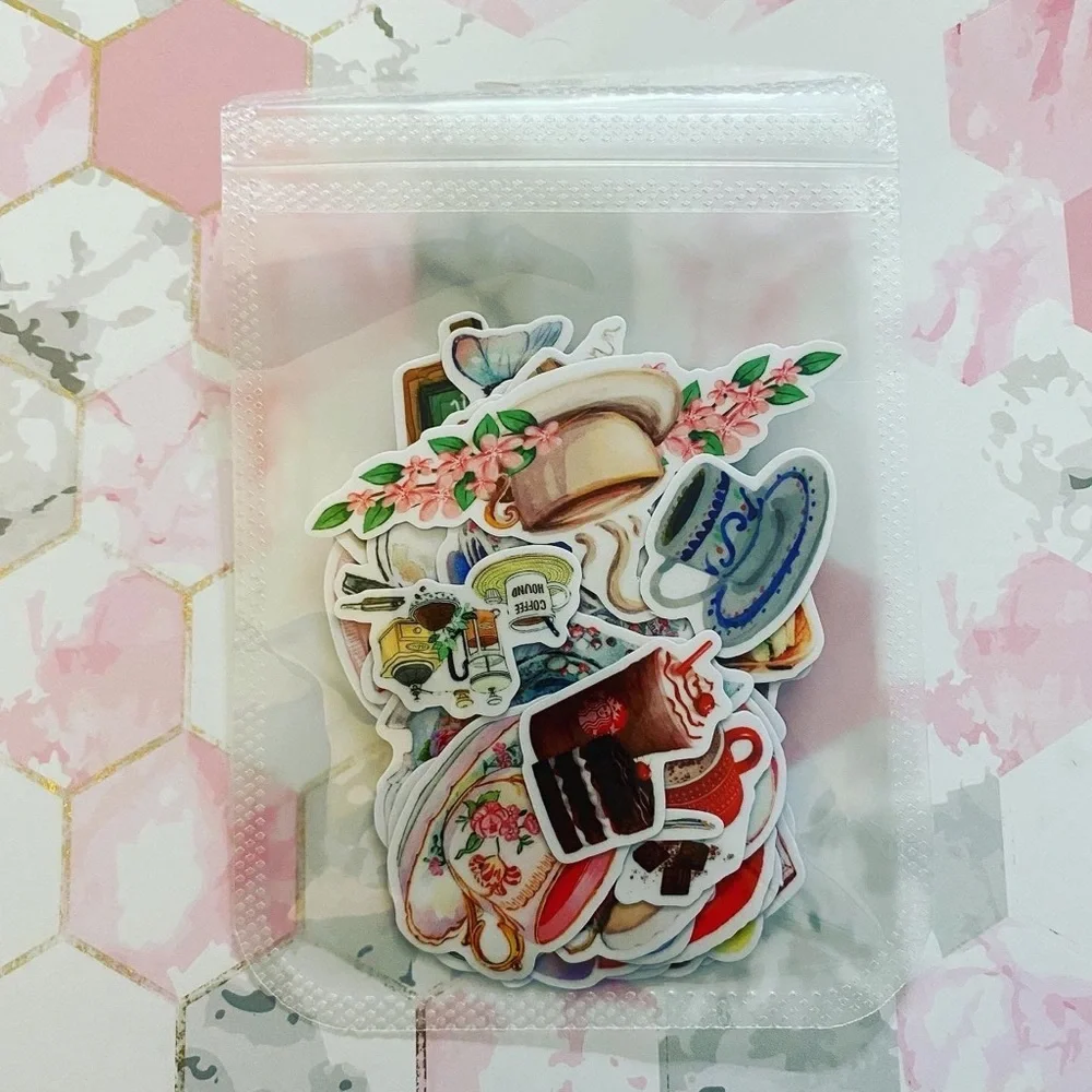 Coffee and Tea Cafe, Beautiful Tea Cups, 19 Deco Stickers - Picture 11 of 11